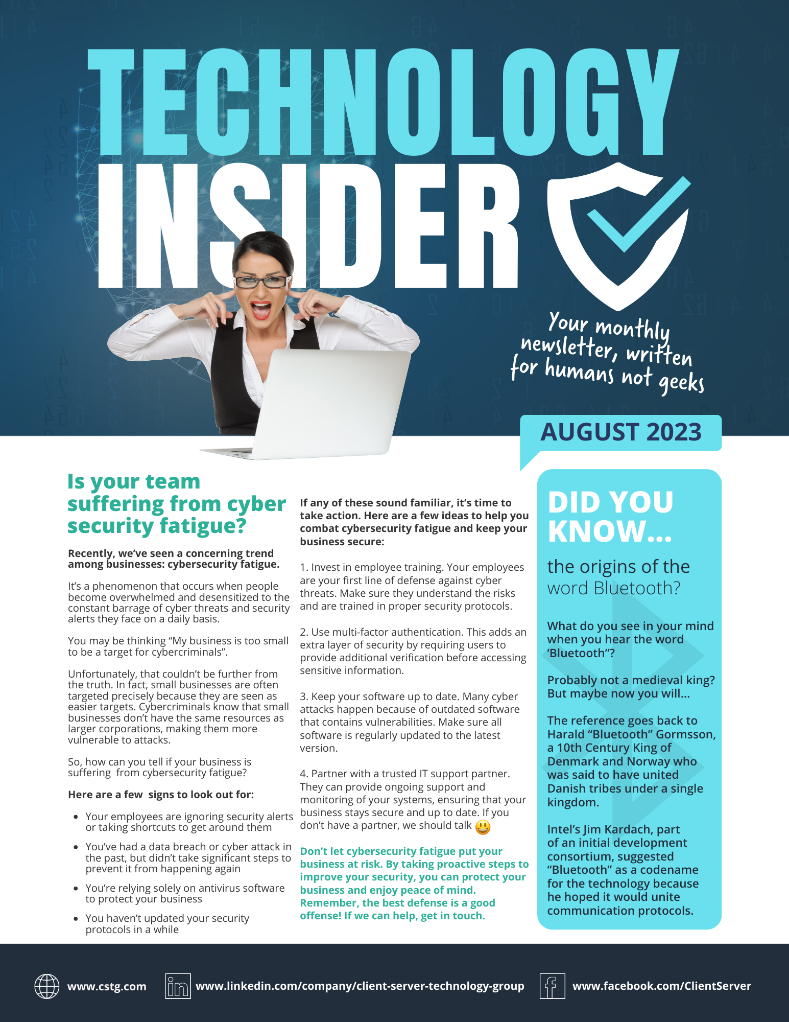 August Newsletter 2023 - Client-Server Technology Group, Inc.