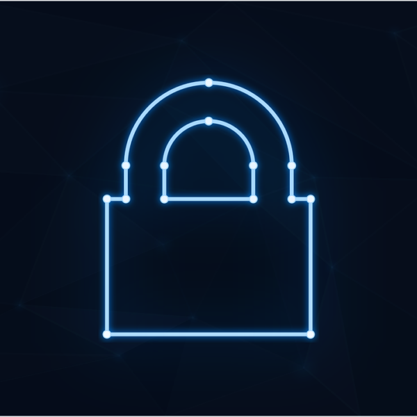 Free padlock neon cybersecurity vector